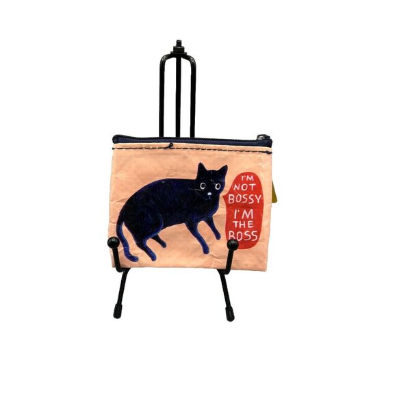 Blue Q Coin Purse Small I'm not Bossy Black Cat Pink Zipper Funny Recycled - Picture 1 of 3